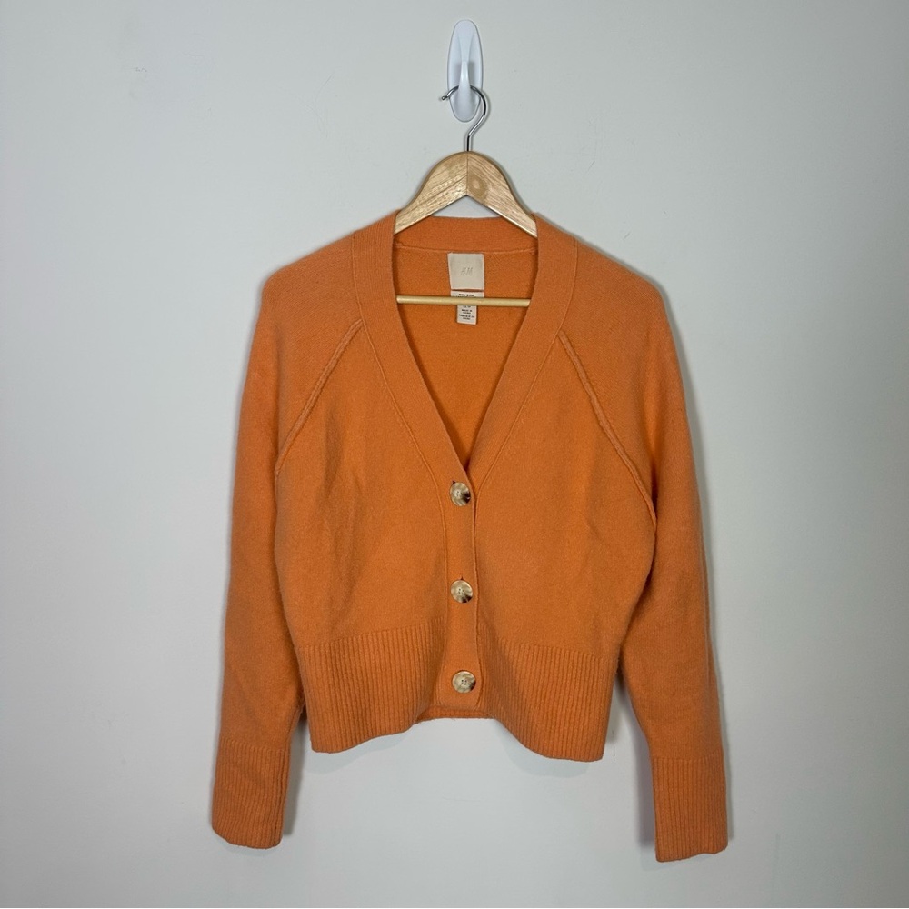 H&M Womens Wool Blend Oversize Fit Sweater Cardigan Size X Small Fall Halloween